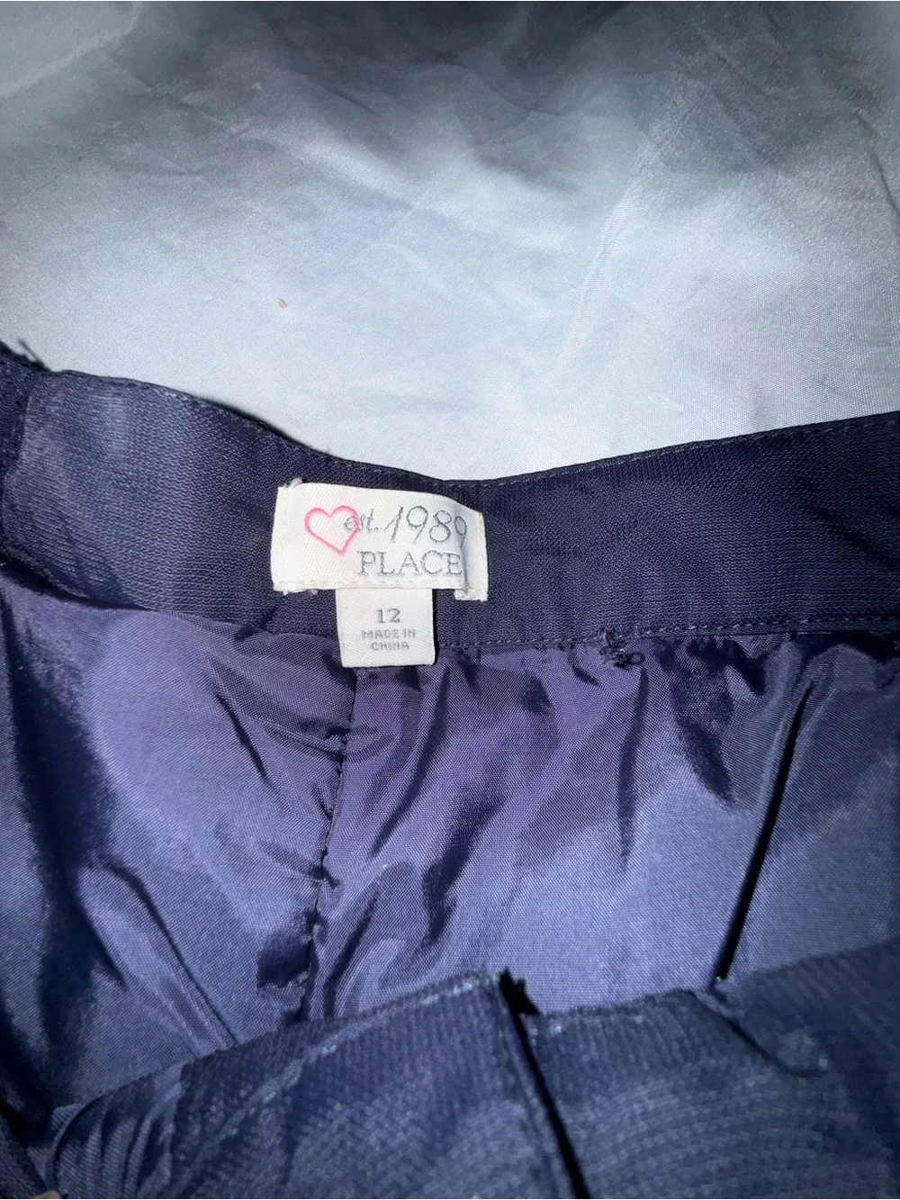 Kid’s Children’s Place Navy Windbreaker Ski Pants- size 12
